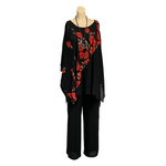 Load image into Gallery viewer, Saloos - Red Diagonal Floral Chiffon Top

