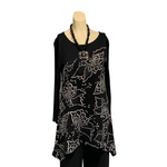 Load image into Gallery viewer, Saloos - Black Flora Knit Top with Necklace
