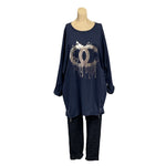 Load image into Gallery viewer, NB - Foil Chanel Inspired Logo Cotton Tunic
