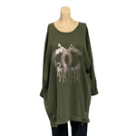 Load image into Gallery viewer, NB - Foil Chanel Inspired Logo Cotton Tunic
