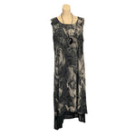 Load image into Gallery viewer, Saloos - Black Jacket Double layer with Grey Rose Print Dress
