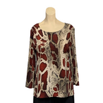Load image into Gallery viewer, Saloos - Rust Snake Skin Sequin Print Top
