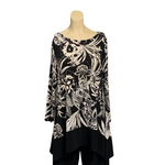 Load image into Gallery viewer, saloos - Black floral Print Tunic Top

