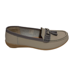 Load image into Gallery viewer, Jo &amp; Joe Taupe/Grey Tassel Loafer
