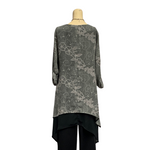 Load image into Gallery viewer, Saloos - Grey Floral Print Top with Necklace
