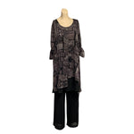 Load image into Gallery viewer, Saloos - Grey Leaf Print Layered Button Look Top
