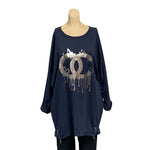 Load image into Gallery viewer, NB - Foil Chanel Inspired Logo Cotton Tunic

