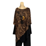 Load image into Gallery viewer, Saloos - Brown Double Layer Diagonal Printed Top

