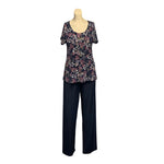 Load image into Gallery viewer, Saloos - Navy Floral Print Top
