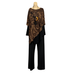 Load image into Gallery viewer, Saloos - Brown Double Layer Diagonal Printed Top

