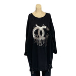 Load image into Gallery viewer, NB - Foil Chanel Inspired Logo Cotton Tunic
