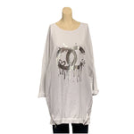 Load image into Gallery viewer, NB - Foil Chanel Inspired Logo Cotton Tunic
