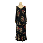 Load image into Gallery viewer, Saloos - Taupe Feather Print Fully Lined Panelled Skirt
