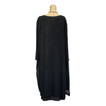Load image into Gallery viewer, Saloos - Black Jacket Double layer with Grey Rose Print Dress
