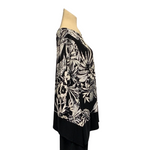 Load image into Gallery viewer, saloos - Black floral Print Tunic Top
