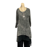 Load image into Gallery viewer, Saloos - Grey Floral Print Top with Necklace
