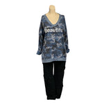 Load image into Gallery viewer, NB - V Neck Camouflage Print Top
