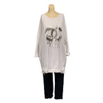 Load image into Gallery viewer, NB - Foil Chanel Inspired Logo Cotton Tunic
