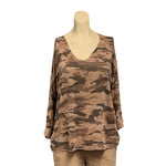 Load image into Gallery viewer, NB - Camouflage Print Soft V-Neck Top

