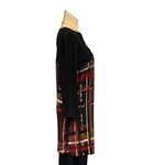 Load image into Gallery viewer, Saloos - Rust Abstract Print Tunic Top with Necklace
