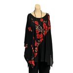 Load image into Gallery viewer, Saloos - Red Diagonal Floral Chiffon Top
