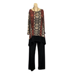 Load image into Gallery viewer, Saloos - Rust Snake Skin Print Top with Necklace
