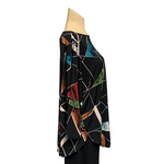Load image into Gallery viewer, Saloos - Black Geometric Print Top
