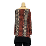 Load image into Gallery viewer, Saloos - Rust Snake Skin Print Top with Necklace
