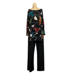 Load image into Gallery viewer, Saloos - Black Geometric Print Top
