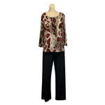 Load image into Gallery viewer, Saloos - Rust Snake Skin Sequin Print Top
