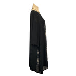 Load image into Gallery viewer, Saloos - Black Jacket Double layer with Grey Rose Print Dress
