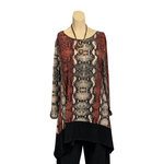 Load image into Gallery viewer, Saloos - Rust Snake Skin Print Top with Necklace
