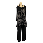 Load image into Gallery viewer, Saloos - Black Flora Knit Top with Necklace

