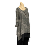 Load image into Gallery viewer, Saloos - Grey Floral Print Top with Necklace
