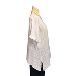 Load image into Gallery viewer, Saloos - White Linen Look Top with Necklace
