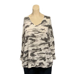 Load image into Gallery viewer, NB - Camouflage Print Soft V-Neck Top
