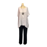 Load image into Gallery viewer, Saloos - White Linen Look Top with Necklace
