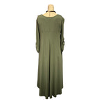 Load image into Gallery viewer, Saloos - Olive Green Ecliptic Hem dress with Necklace
