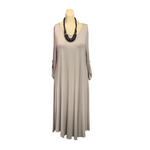 Load image into Gallery viewer, Saloos - Beige Ecliptic Hem Dress with Necklace
