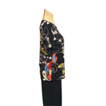 Load image into Gallery viewer, Saloos - Black Stretch Multi Colour Print Top
