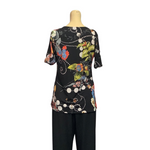 Load image into Gallery viewer, Saloos - Black Stretch Multi Colour Print Top

