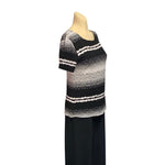 Load image into Gallery viewer, Saloos - Black Jacquard Strip Top
